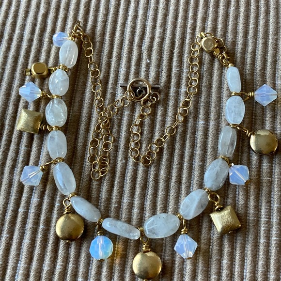 New Rainbow Moonstones Swarovski Crystals & Sterling Silver Vermeil Bead… - Picture 2 of 4